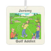 Jouw naam Keuze. Golf Addict Luchtverfrisser (Achterkant)