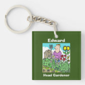 Jouw naam Keuze. Head Gardener Sleutelhanger (voorkant)