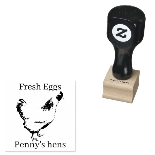 Jouw naam kippen Eieren Eierstempel Rubberstempel (Gestempeld)