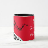 Jouw naam/kleur rode, vervormbare Clef Piano Keys  Mok (Midden)