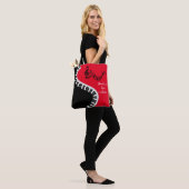 Jouw naam/kleur rode, vervormbare Clef Piano Keys Tote Bag (Op model)