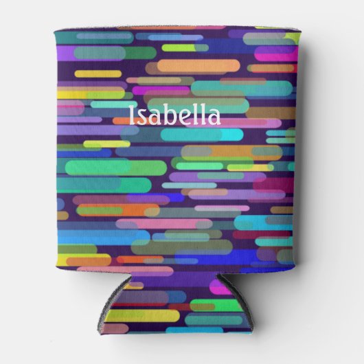 Jouw naam kleurrijk Abstract toevoegen Blikjeskoeler (Voorkant)