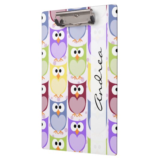 jouw naam - kleurrijke eigenaar - Groen blauw Paar Klembord (Links)