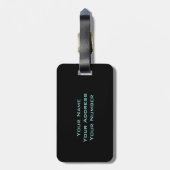 Jouw naam & Kleurrijke Weaving Stripes op Soft Blu Bagagelabel (Achterkant verticaal)