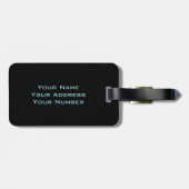 Jouw naam & Kleurrijke Weaving Stripes op Soft Blu Bagagelabel (Achterkant horizontaal)