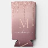 Jouw naam Koelbox Roos Gold Blush Glitter Seltzer Blikjeskoeler (Voorkant)