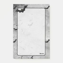 Jouw naam kudde Halloween Bats Grey Grunge BG Post-it® Notes