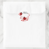 Jouw naam Ladybug Ronde Sticker (Tas)