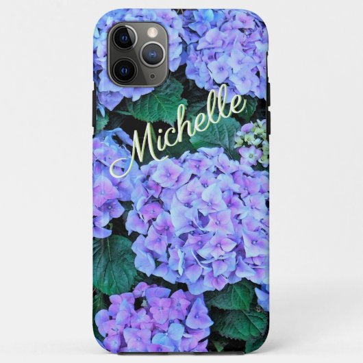 Jouw naam/LAVENDELBLAUWE HORTENSIA'S TOEVOEGEN Case-Mate iPhone Case (Achterkant)