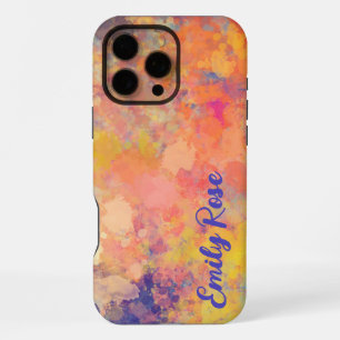 Jouw naam lente tulp waterverf abstract iPhone 16 pro max hoesje