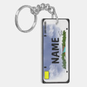 Jouw naam Licentie Bord Blue Skies Sleutelhanger (Voorkant Links)