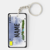 Jouw naam Licentie Bord Blue Skies Sleutelhanger (achterkant)