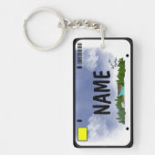 Jouw naam Licentie Bord Blue Skies Sleutelhanger (Voorkant)