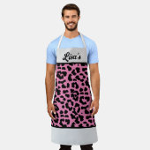JOUW NAAM Luipaard Print Schort (Gedragen)