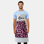 JOUW NAAM Luipaard Print Schort (Gedragen)