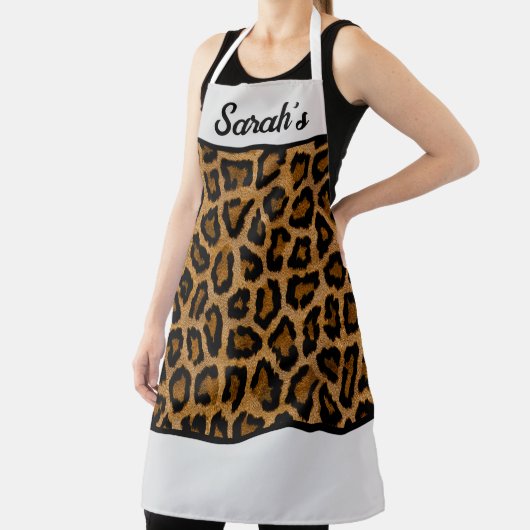 JOUW NAAM Luipaard Print Schort (Insitu)
