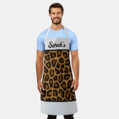 JOUW NAAM Luipaard Print Schort (Gedragen)