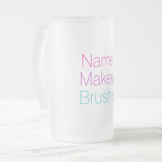  Jouw naam Makeup Brushder Matglas Bierpul (Voorkant links)