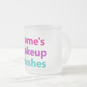  Jouw naam Makeup Brushder Matglas Koffiemok (Voorkant rechts)