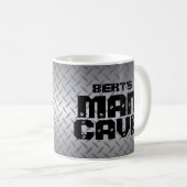 Jouw naam Man Cave Diamondplate Mok toevoegen (Voorkant rechts)