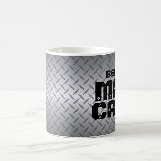 Jouw naam Man Cave Diamondplate Mok toevoegen (Center)