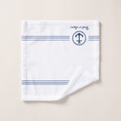 Jouw naam met een modern Zee-anker Bad Handdoek (Wasdoekje)