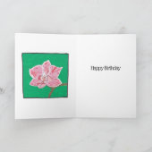 Jouw naam met één roze orchidee blijdschap kaart (Binnen)