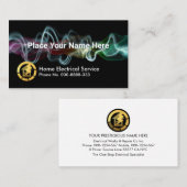 Jouw naam met elektrische bliksemafleider visitekaartje (Voorkant / Achterkant)