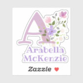 Jouw naam met Floral Design Sticker (Vel)