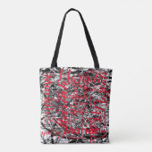 jouw naam met initiaal, coole grafische kunst tote bag (Achterkant)
