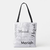 Jouw naam met initiaal, stijlvol tote bag (Achterkant)