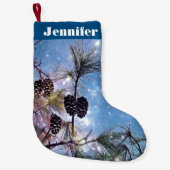 Jouw naam met kersttouwen kleine kerstsok (Voorkant)