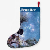 Jouw naam met kersttouwen kleine kerstsok (Achterkant)