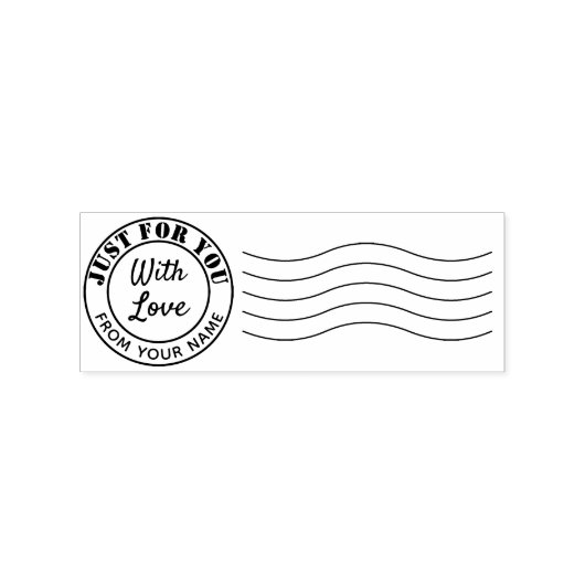 Jouw naam met liefde poststempel gepersonaliseerd rubberstempel (Afrduk)