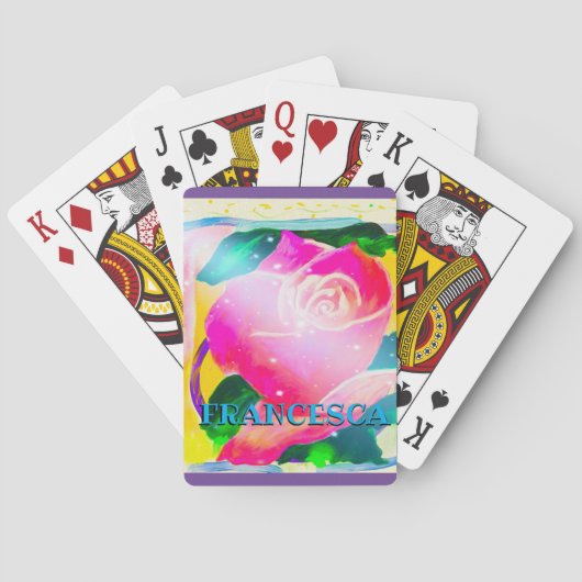 Jouw naam met slagschaduw, Star Beams Roos, Pokerkaarten (Achterkant)