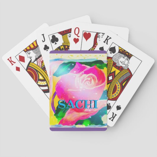 Jouw naam met slagschaduw, Star Beams Roos, Pokerkaarten (Achterkant)