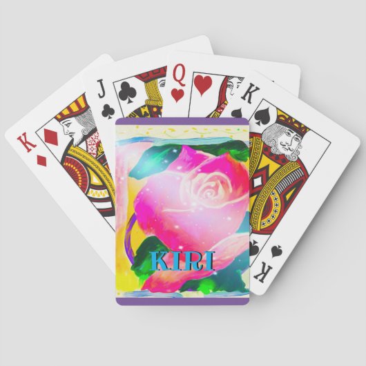 Jouw naam met slagschaduw, Star Beams Roos, Pokerkaarten (Achterkant)