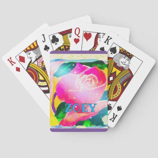 Jouw naam met slagschaduw, Star Beams Roos, Pokerkaarten (Achterkant)