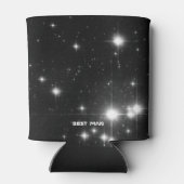 Jouw naam met sterren in Deep Space Best Man Blikjeskoeler (Achterkant)