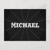 Jouw naam met zwarte grijze spin briefkaart (Voorkant)