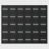 Jouw naam met zwarte grijze spin cadeaupapier (Vlak)