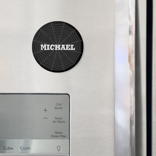 Jouw naam met zwarte grijze spin magneet (Insitu (Koelkast))
