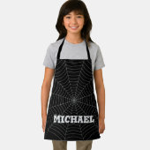 Jouw naam met zwarte grijze spin schort (Insitu)