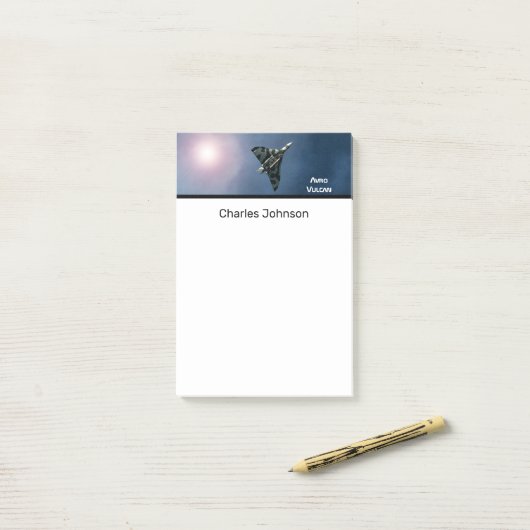 Jouw naam, militair vliegtuig, Avro Vulcan Post-it Post-it® Notes (Op bureau)
