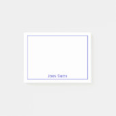 Jouw naam minimalistisch blauw/wit post-it® notes (Voorkant)