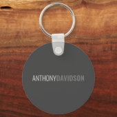 Jouw naam minimalistisch elegante professionele gr sleutelhanger (Voorkant)