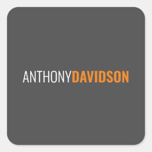 Jouw naam minimalistisch elegante professionele gr vierkante sticker