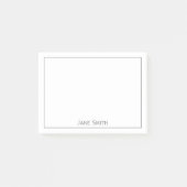 Jouw naam minimalistisch grijs/wit post-it® notes (Voorkant)