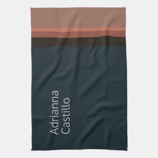 Jouw naam minimalistisch modern theedoek (Verticaal)