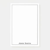 Jouw naam minimalistisch zwart/wit post-it® notes (Voorkant)